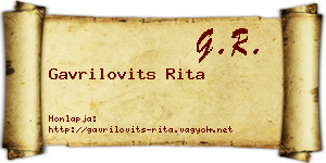 Gavrilovits Rita névjegykártya